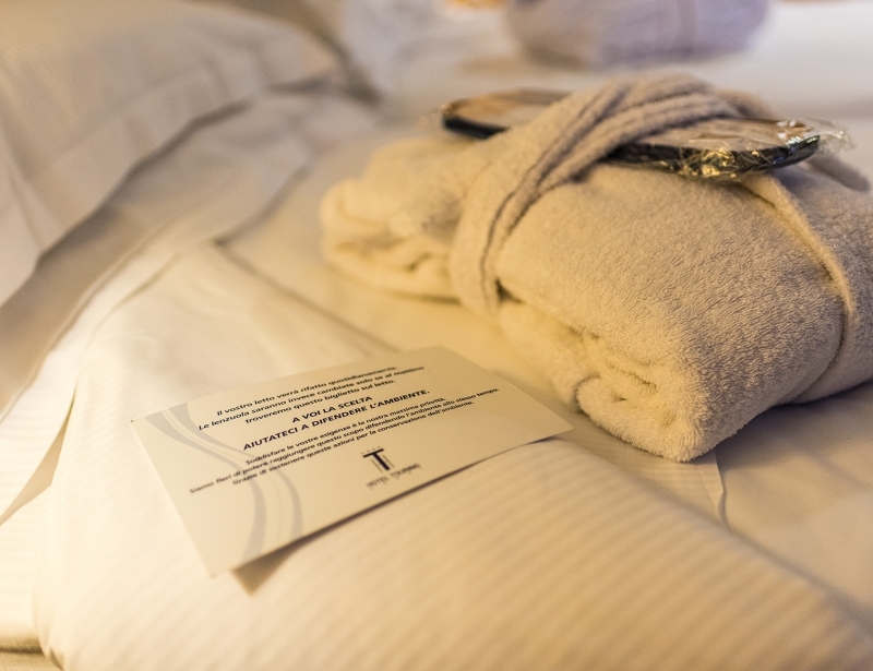 Soft bathrobe in the rooms of Hotel Touring Carpi