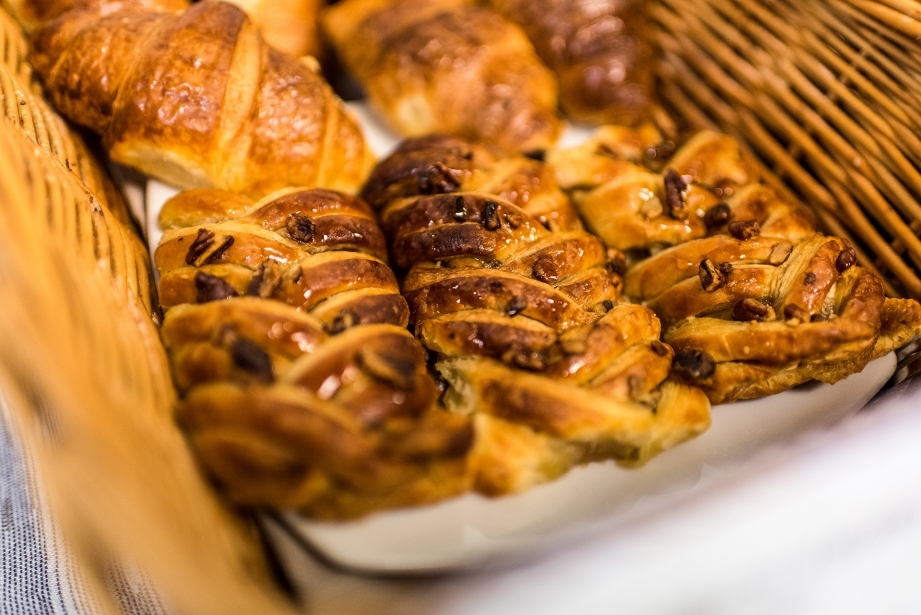 Croissants and brioches in the breakfast of Hotel Touring